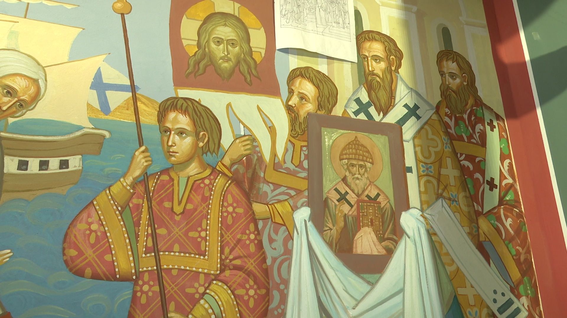 реутов, часовня, реконструкция, лики святых,