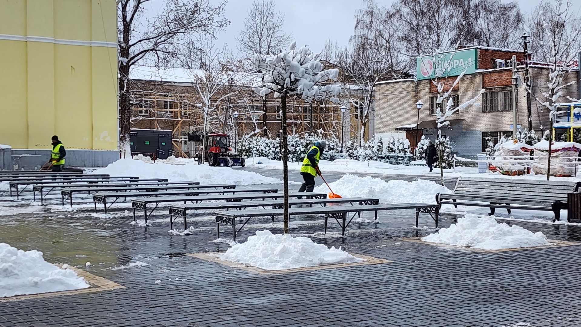 истра, парки, уборка снега,