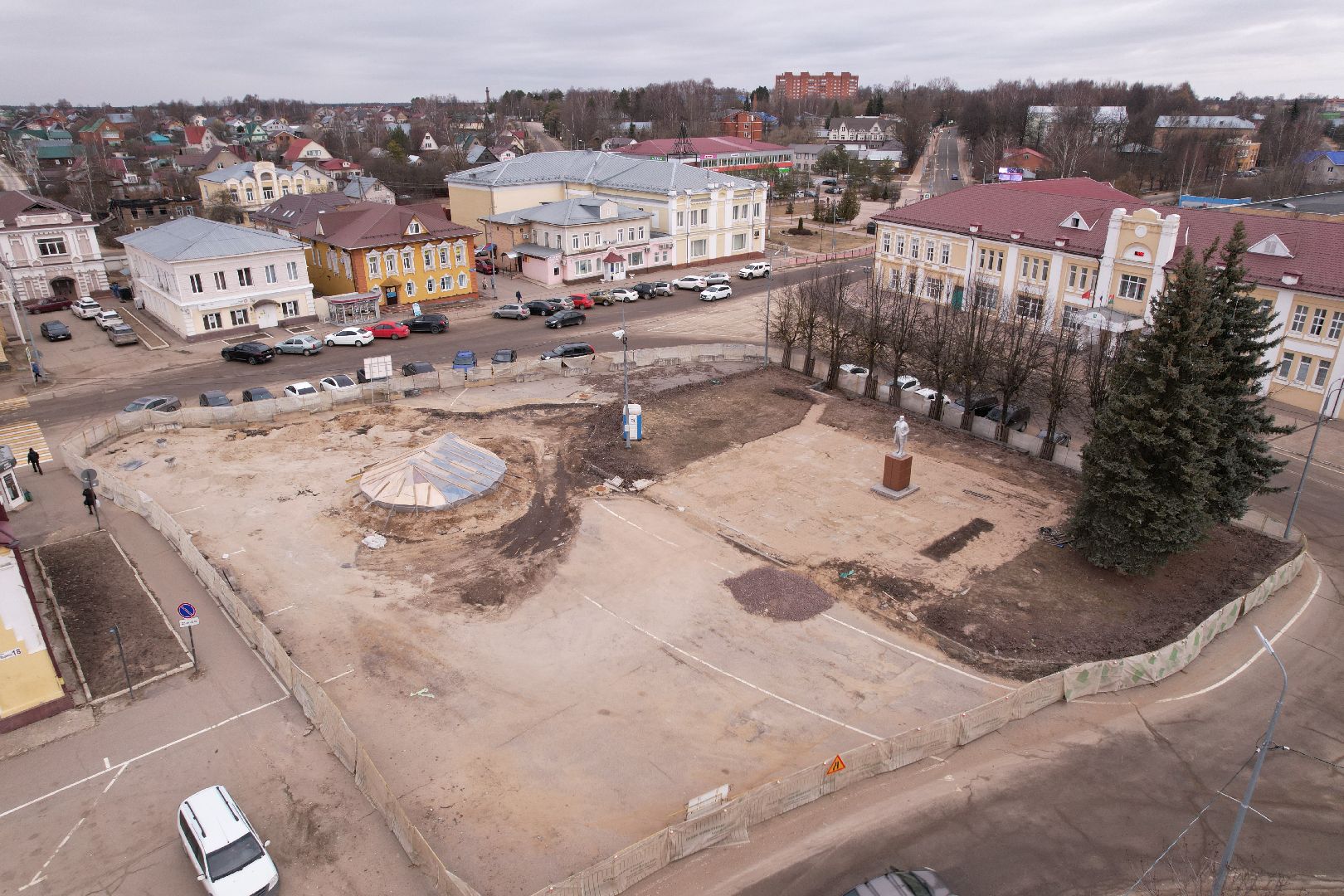 видео с коптера, реконструкция площади карла маркса, благоустройство талдома,