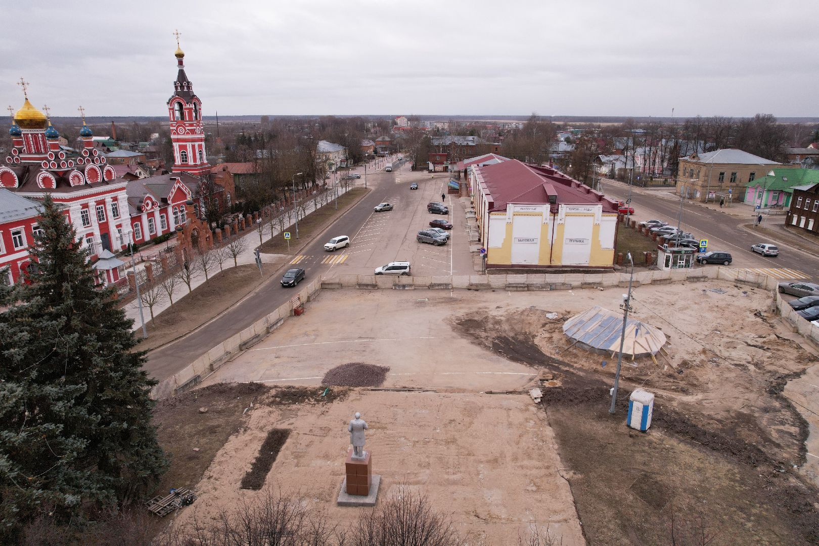 видео с коптера, реконструкция площади карла маркса, благоустройство талдома,