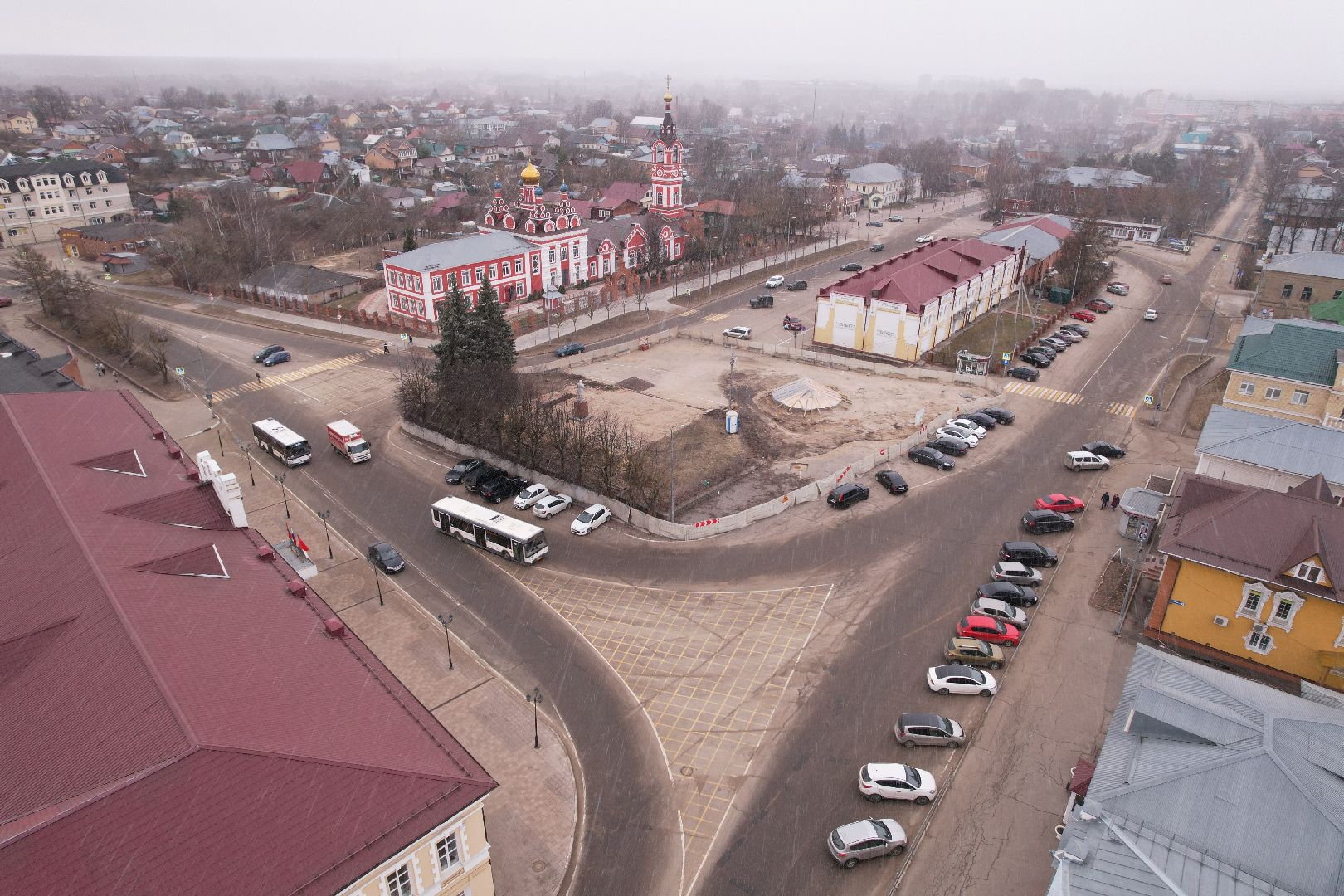 видео с коптера, реконструкция площади карла маркса, благоустройство талдома,