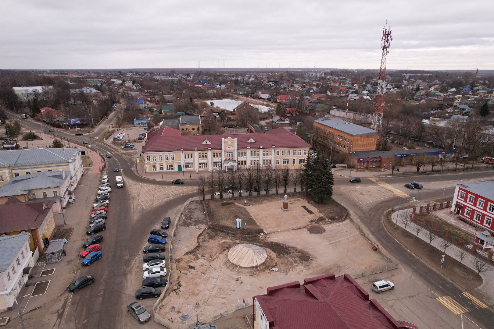 видео с коптера, реконструкция площади карла маркса, благоустройство талдома,