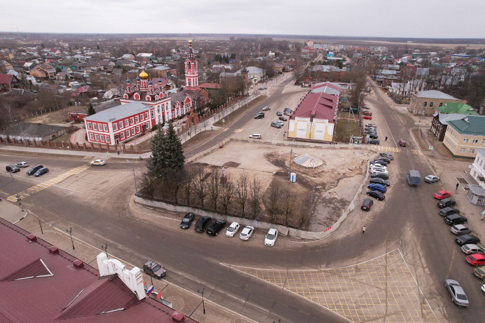 видео с коптера, реконструкция площади карла маркса, благоустройство талдома,