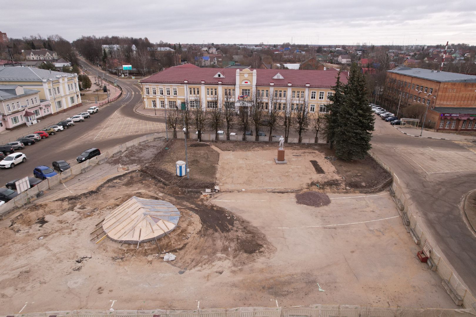 видео с коптера, реконструкция площади карла маркса, благоустройство талдома,