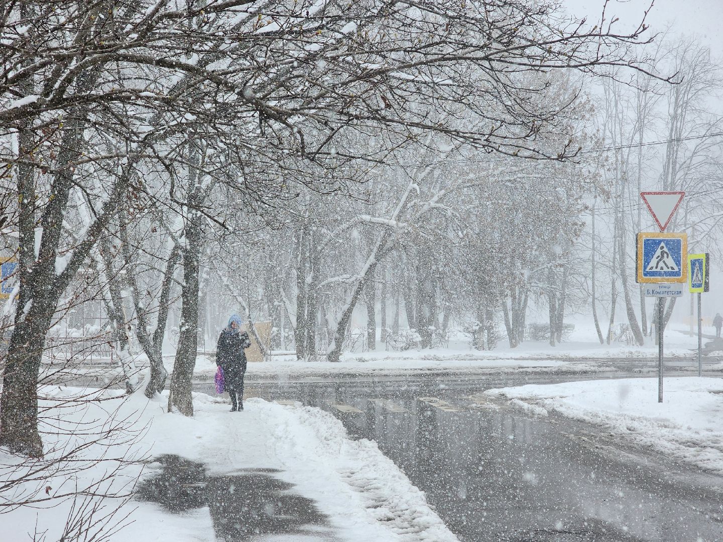 королёв, метель, уборка снега и наледи королев,