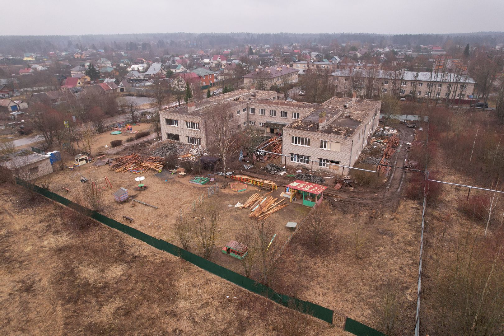 видео с коптера, капремонт детского сада в рузе, детский сад в Колюбакино,