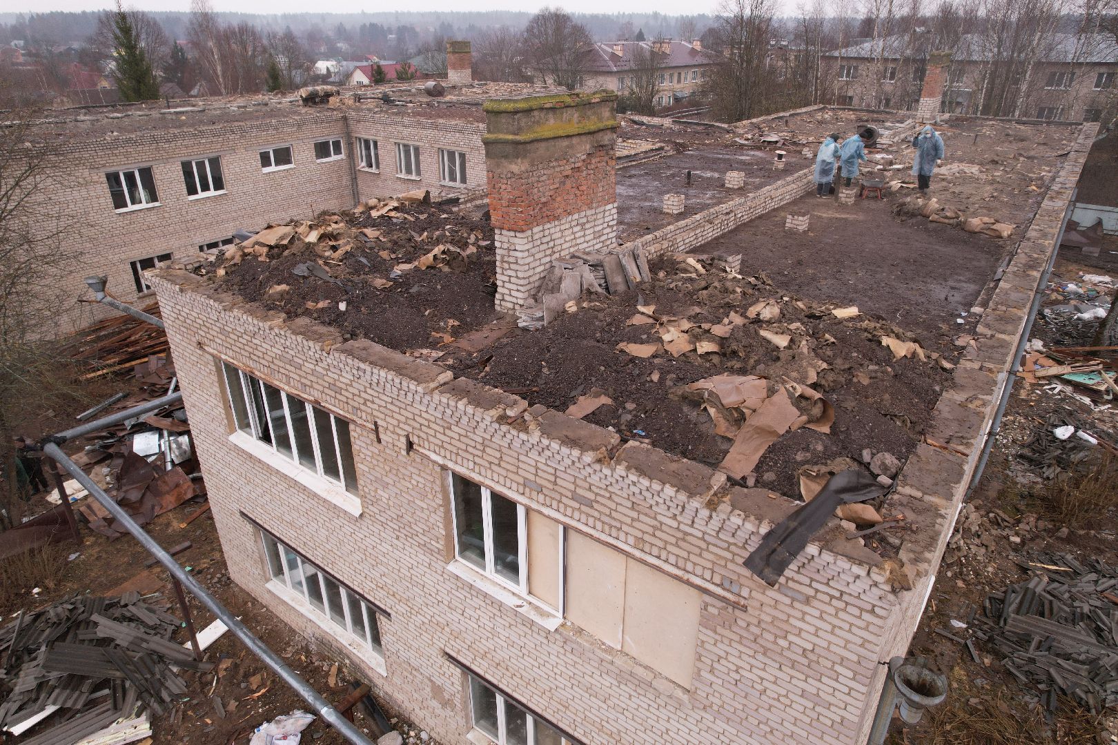 видео с коптера, капремонт детского сада в рузе, детский сад в Колюбакино,
