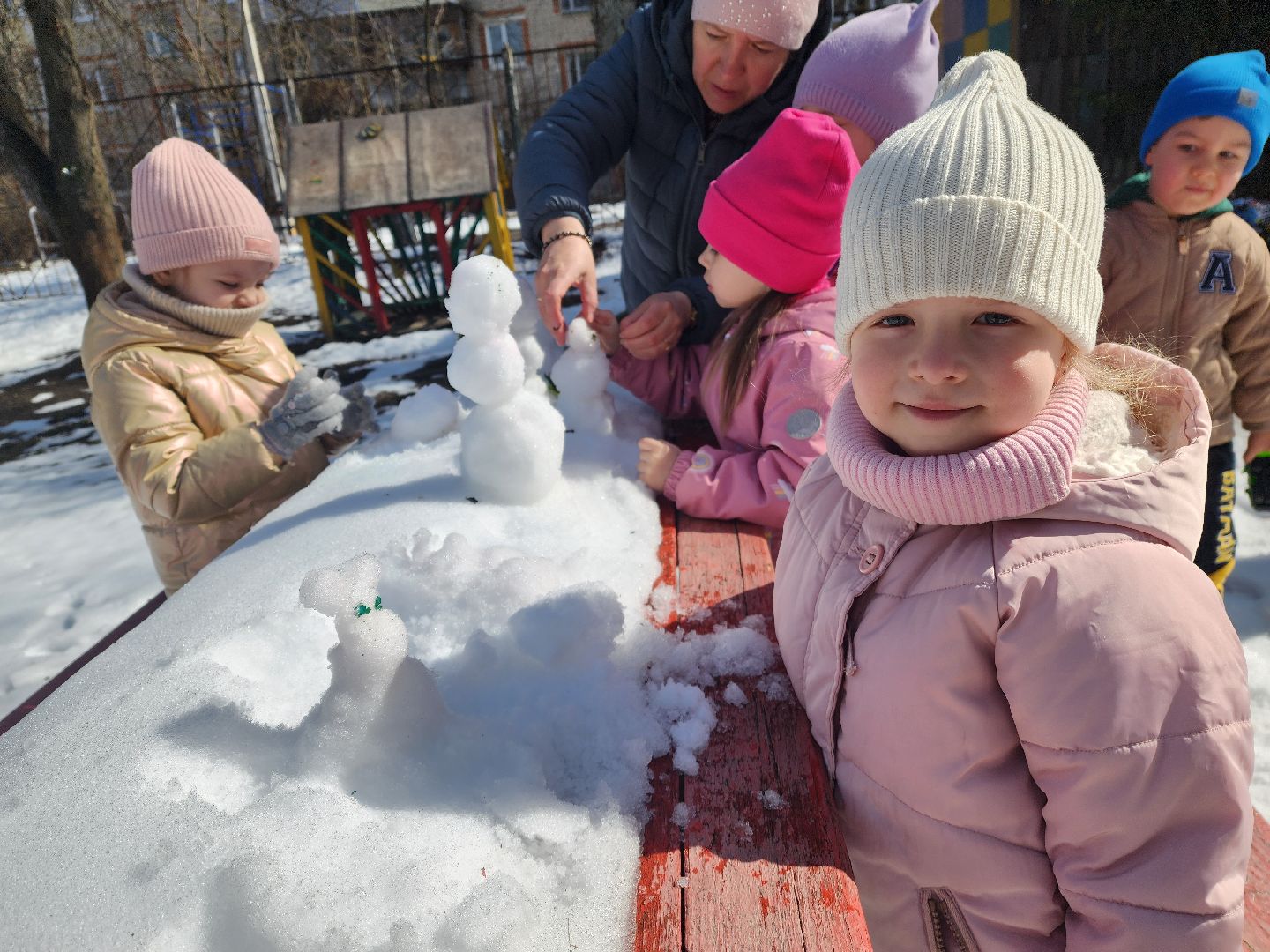 красноармейск, городской округ пушкинский, апрельский снег, снеговички, дошкольное образование,