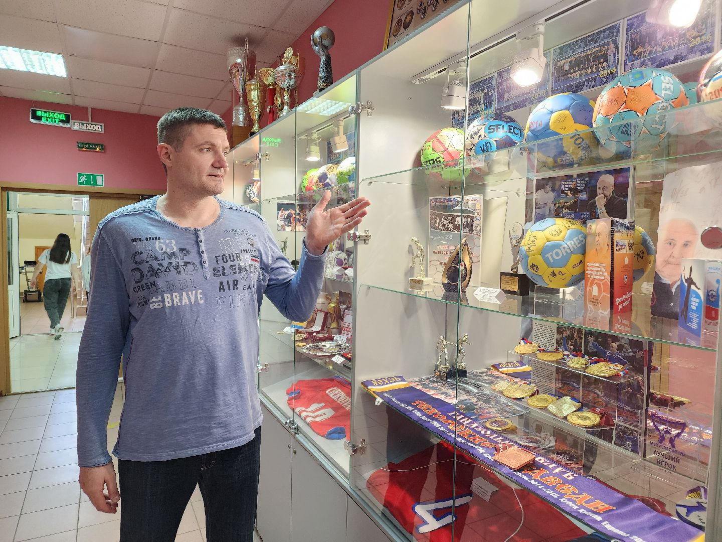 Чехов, улица Мира 9а, спортивный комплекс надежды россии, музей спорта, экспозиция, награды, спортивная форма, атрибутика, сувениры, аксессуары, автографы, чемпионы олимпийских игр, клуб Чеховские медведи, гандбол, бокс, хоккей, синхронное плавание, Александр Черноиванов,