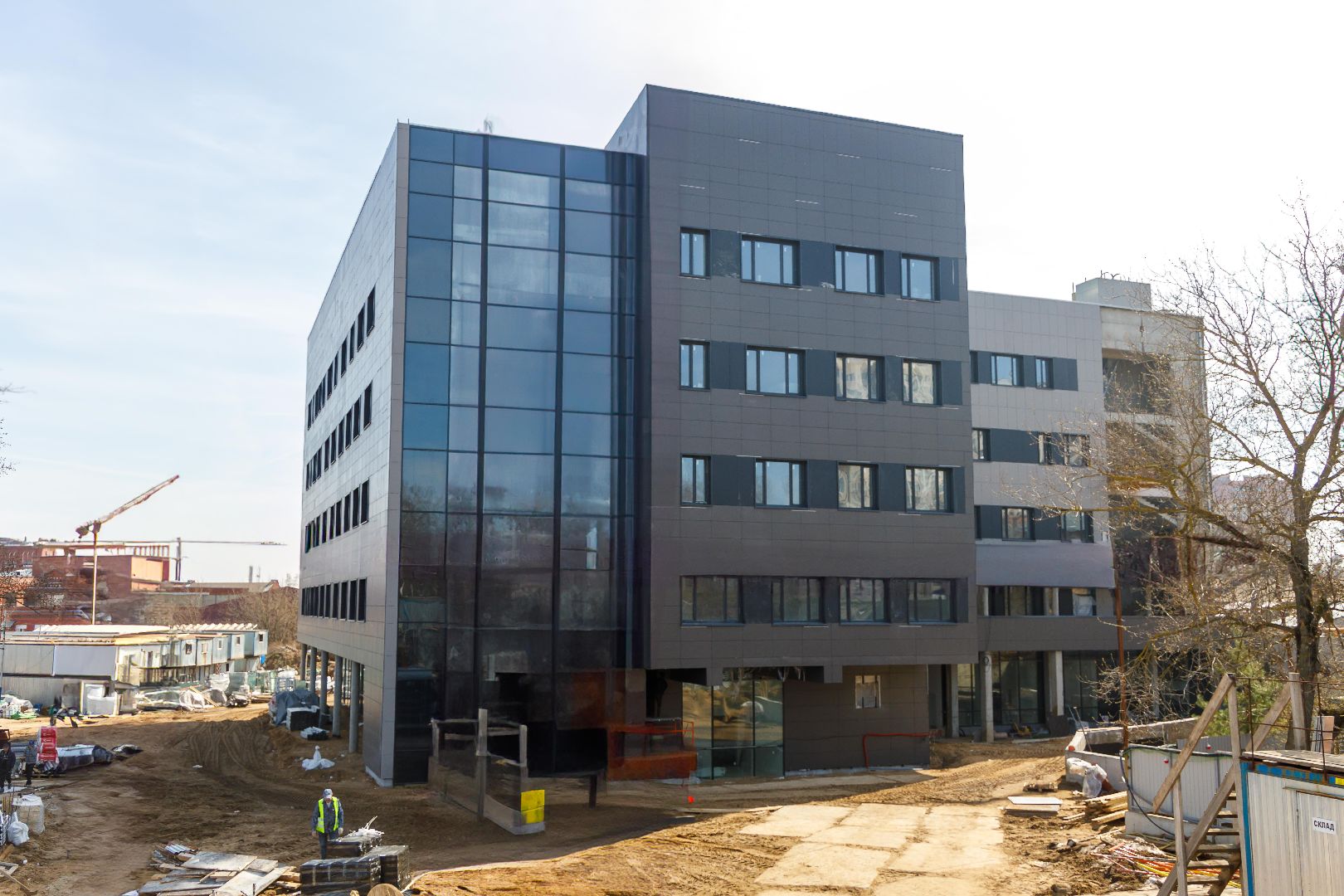 люберцы,  строительство поликлиники, строители,