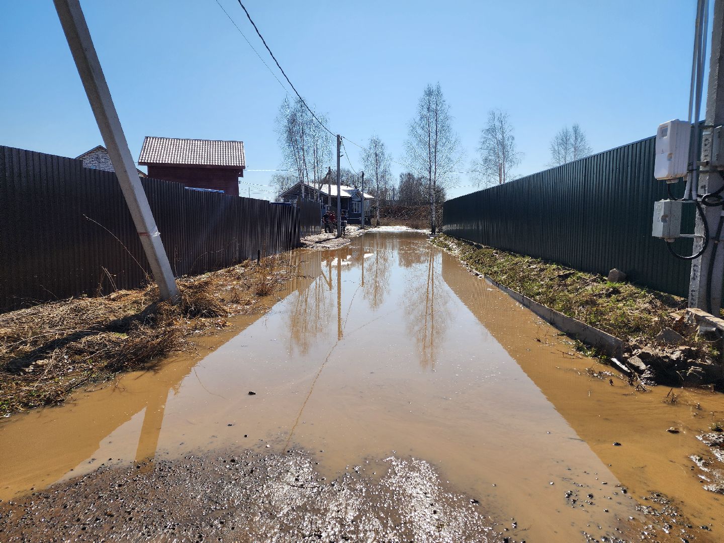 Чехов, деревня Чепелево, улица Энтузиастов, наводнение, подтопление, разлив воды, пруды, дренажная система, МЧС, Мособлпожспас,