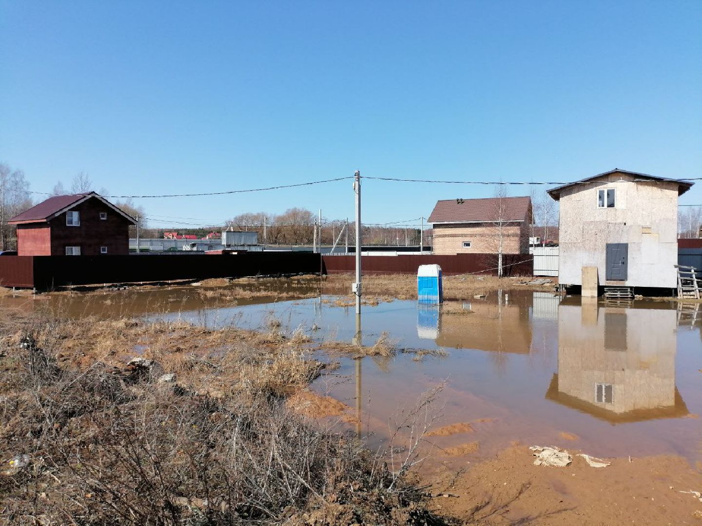 Чехов, деревня Чепелево, улица Энтузиастов, наводнение, подтопление, разлив воды, пруды, дренажная система, МЧС, Мособлпожспас,
