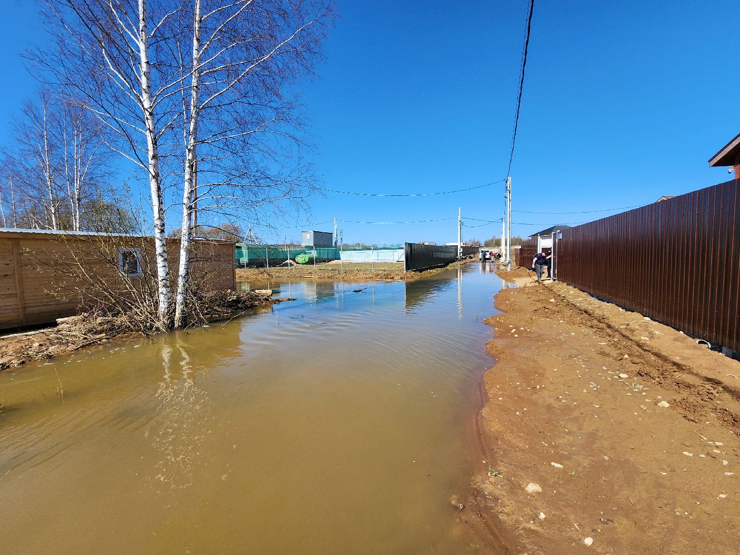 Чехов, деревня Чепелево, улица Энтузиастов, наводнение, подтопление, разлив воды, пруды, дренажная система, МЧС, Мособлпожспас,