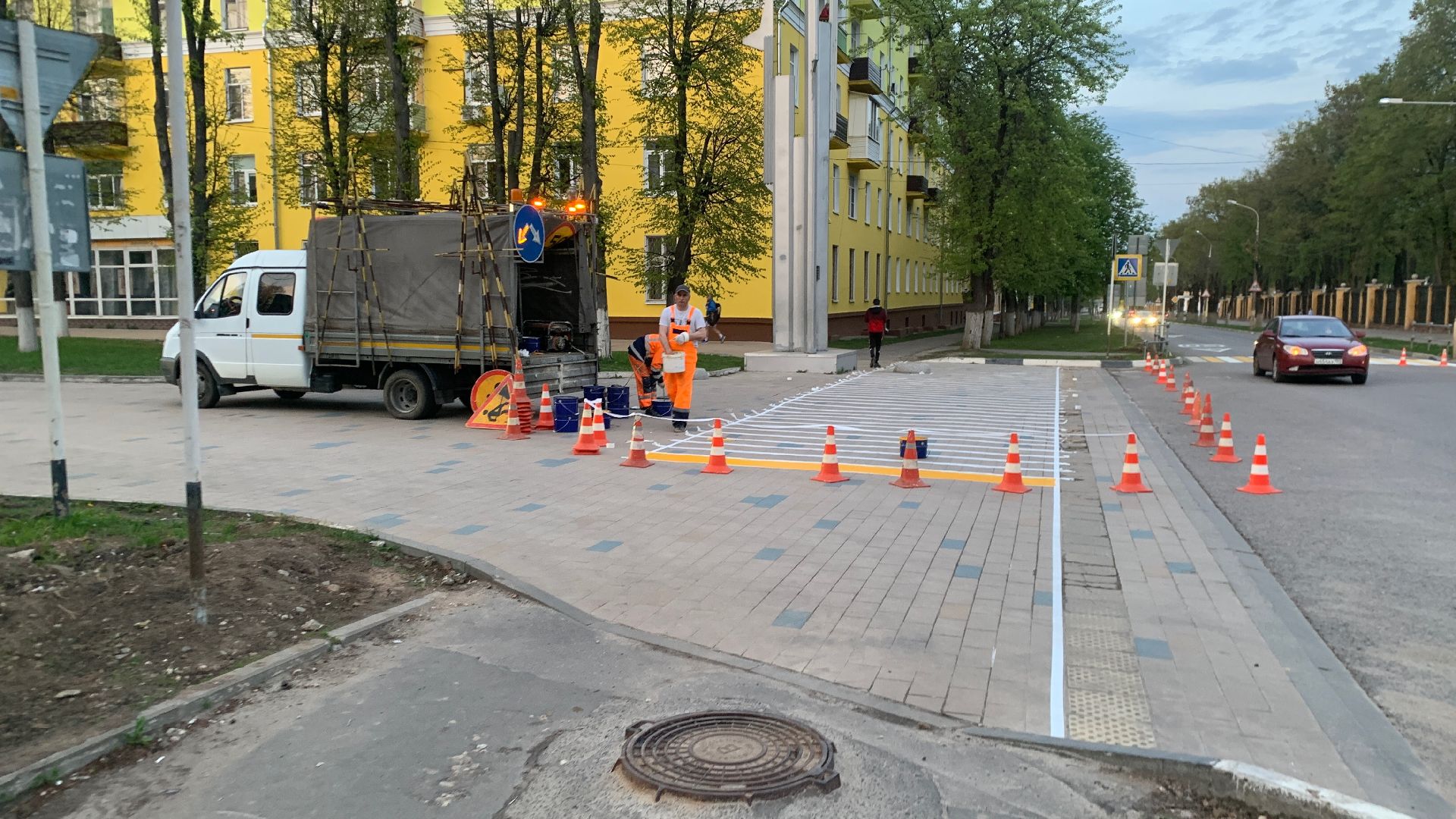 Ступино, пешеходный переход, разметка