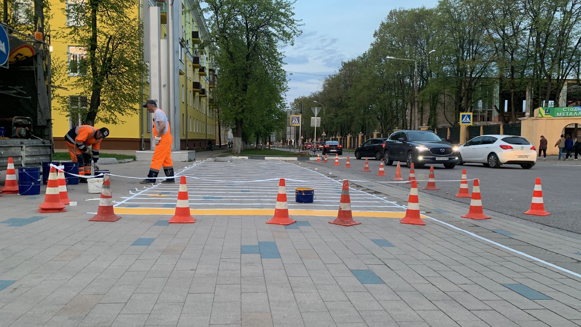 Ступино, пешеходный переход, разметка