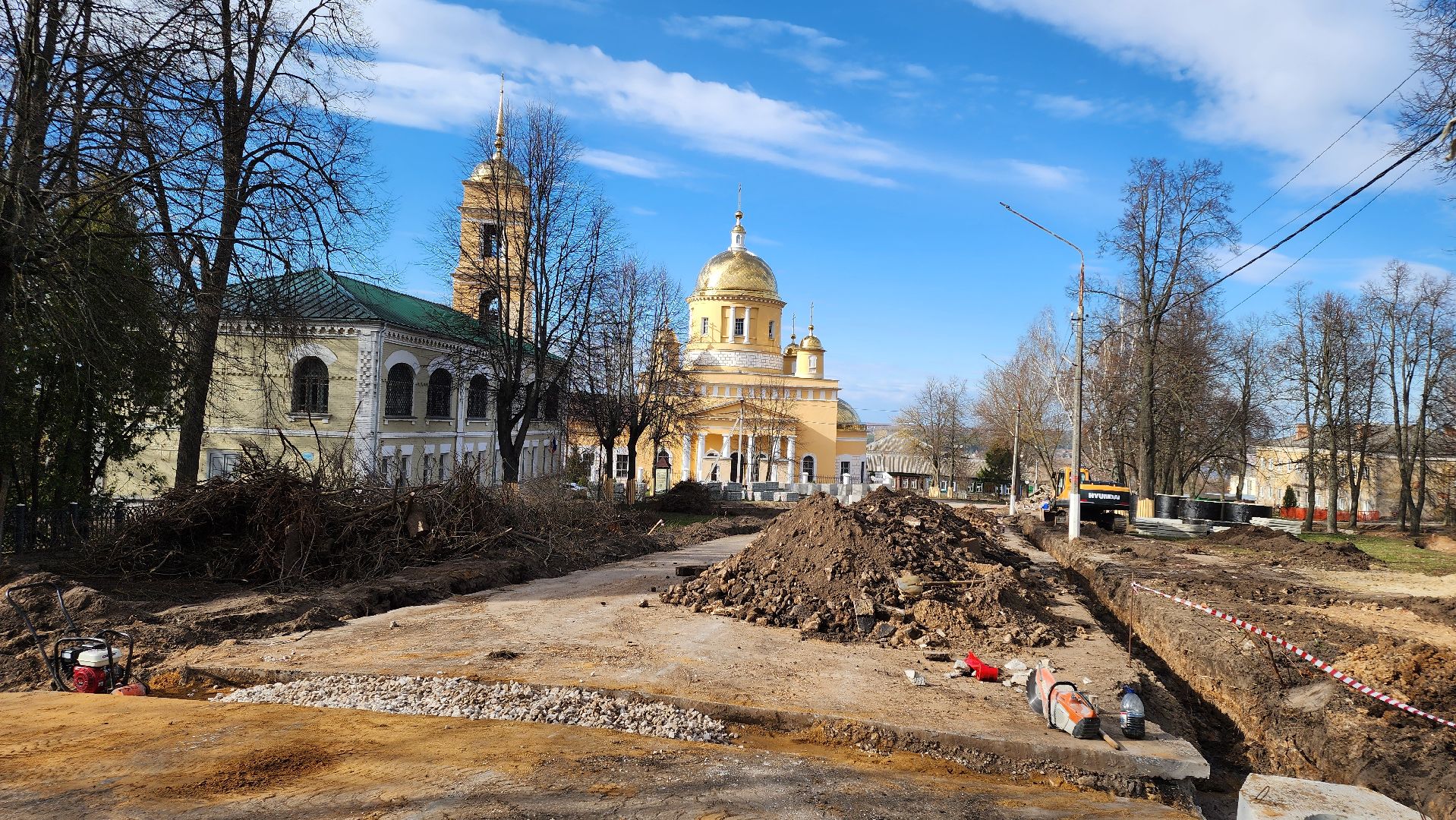 кашира, благоустройство, комфортная городская среда, строительство, историческая часть города, земляные работы,