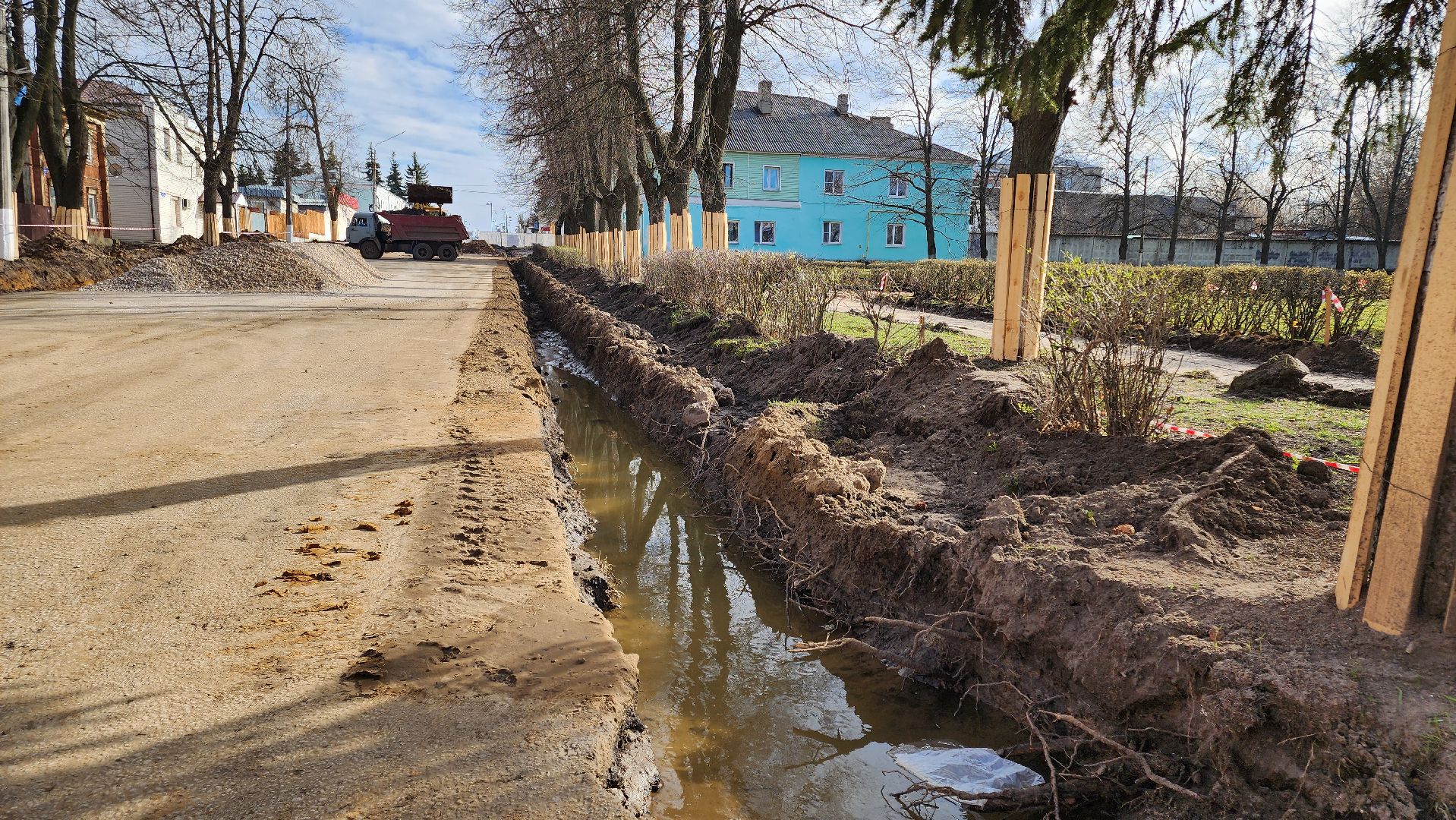 кашира, благоустройство, комфортная городская среда, строительство, историческая часть города, земляные работы,