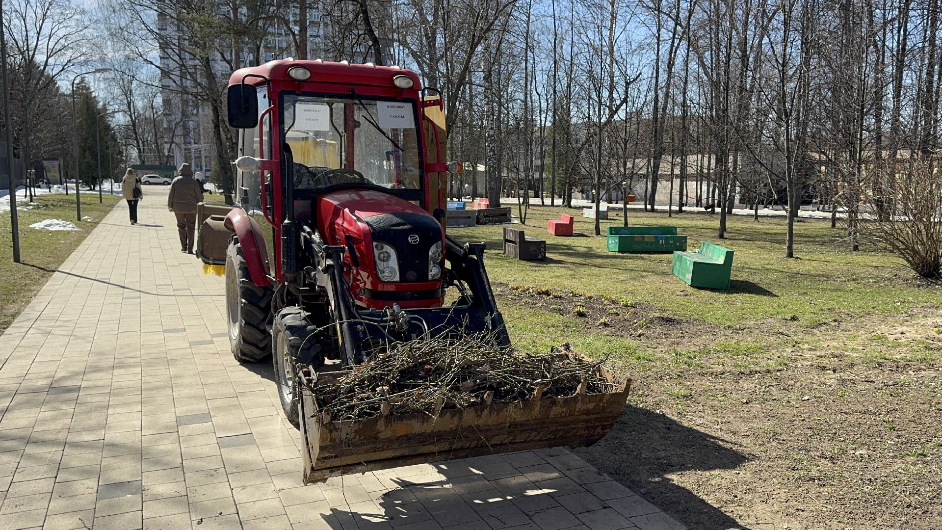 солнечногорск, уборка территории, городской парк, жители, листва,