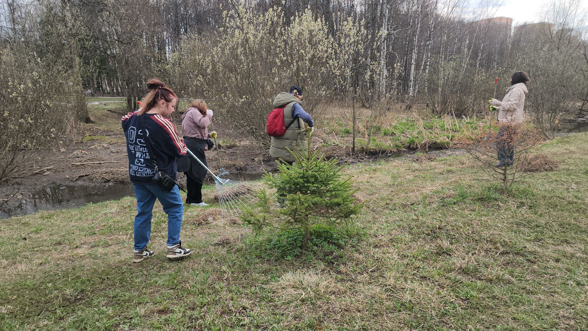субботник, очистка водоема, Река, Лобня,