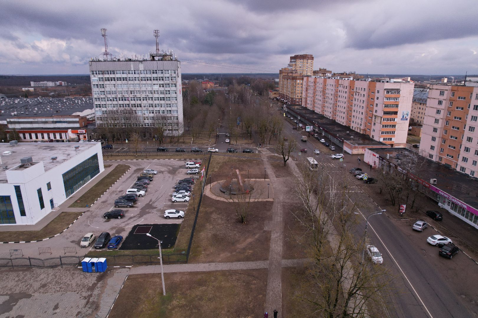 видео с коптера, памятник в можайске,