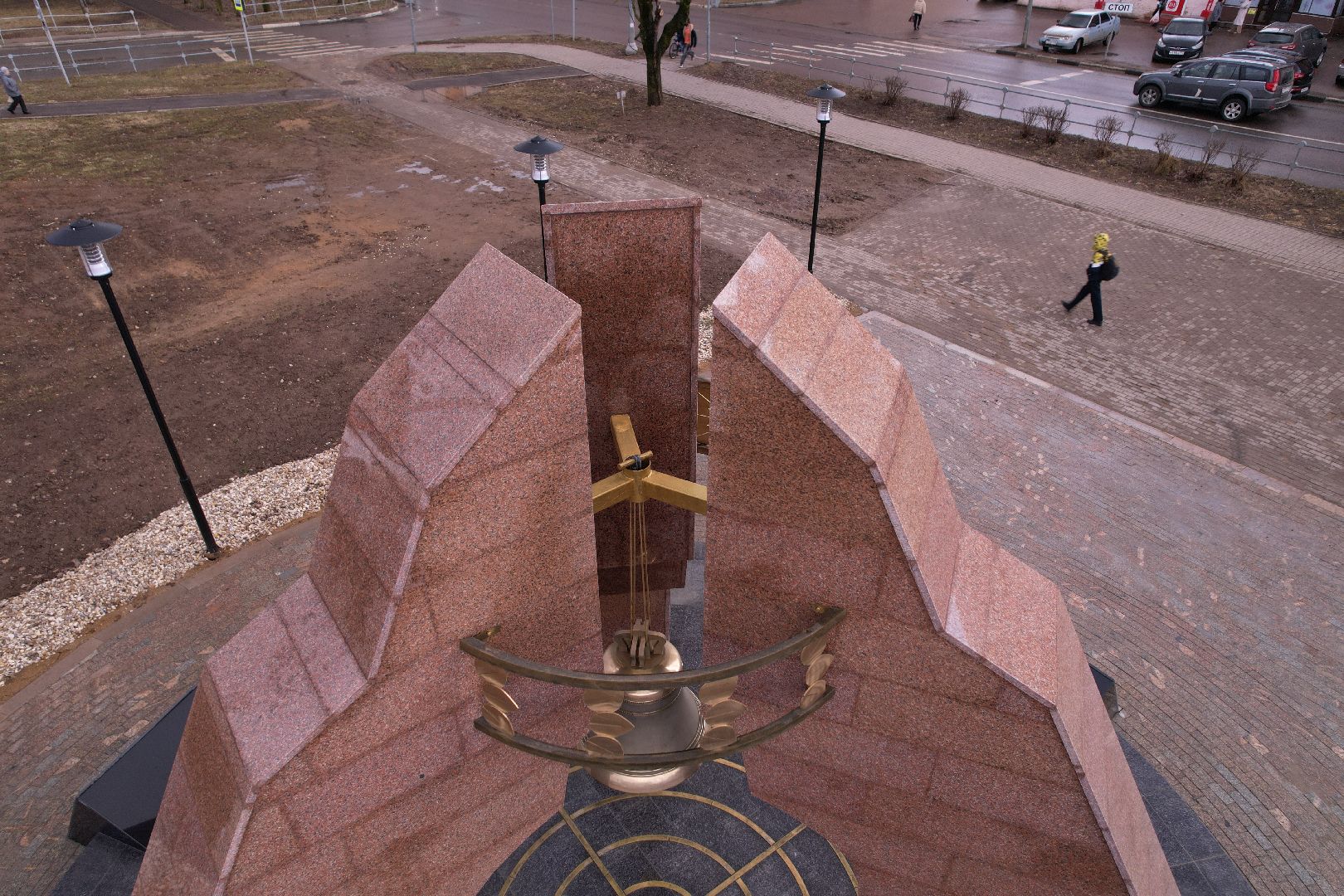 видео с коптера, памятник в можайске,