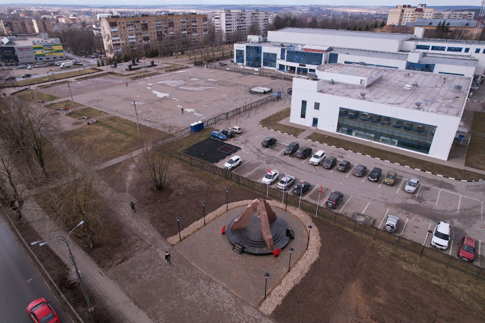 видео с коптера, памятник в можайске,