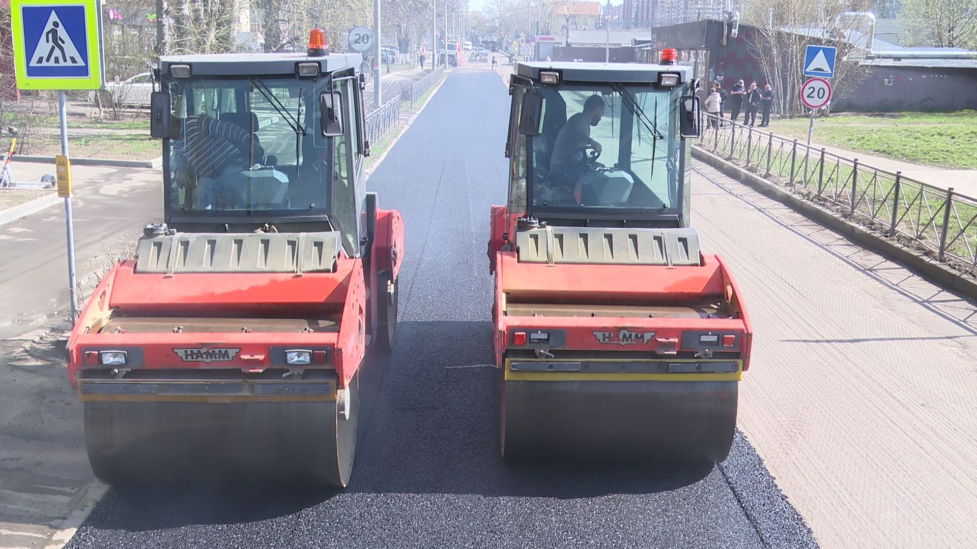 Реутов, асфальт, каток, ремонт дорог,