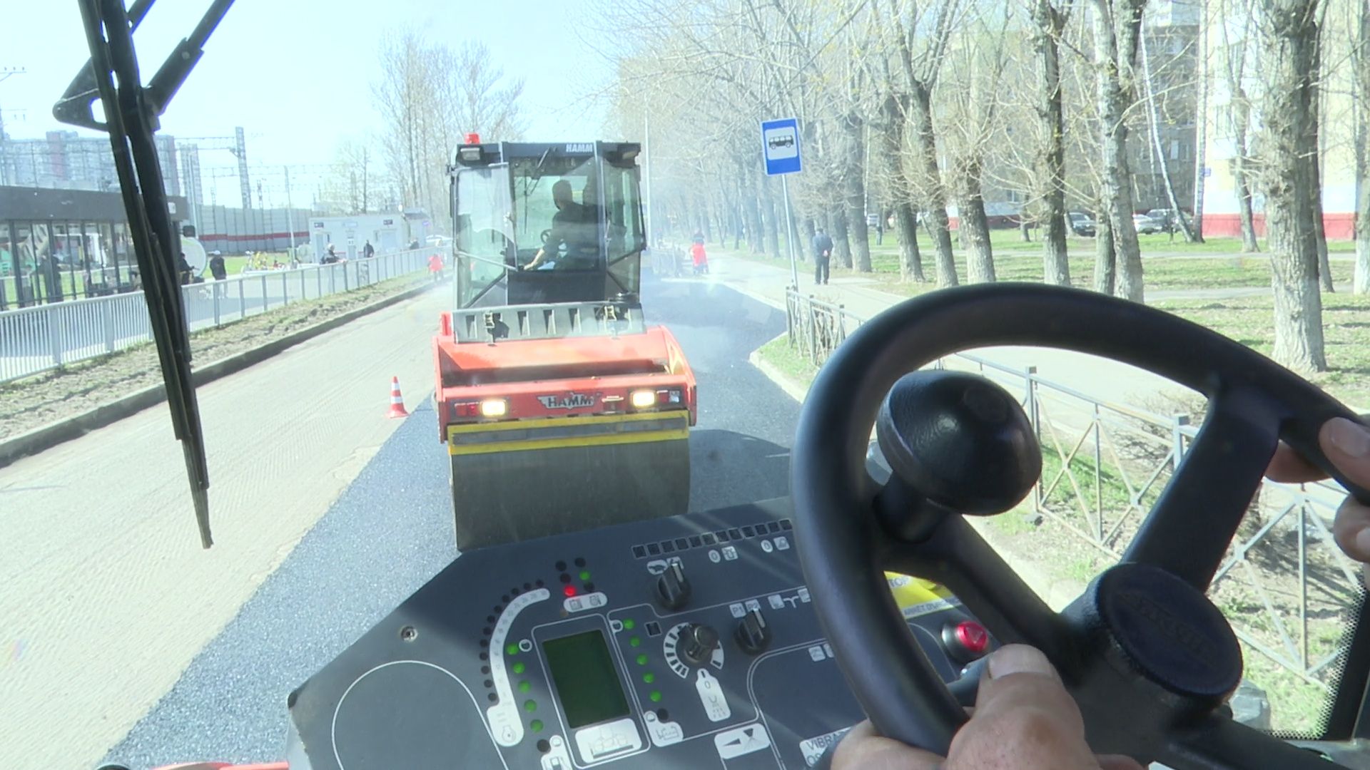 Реутов, асфальт, каток, ремонт дорог,