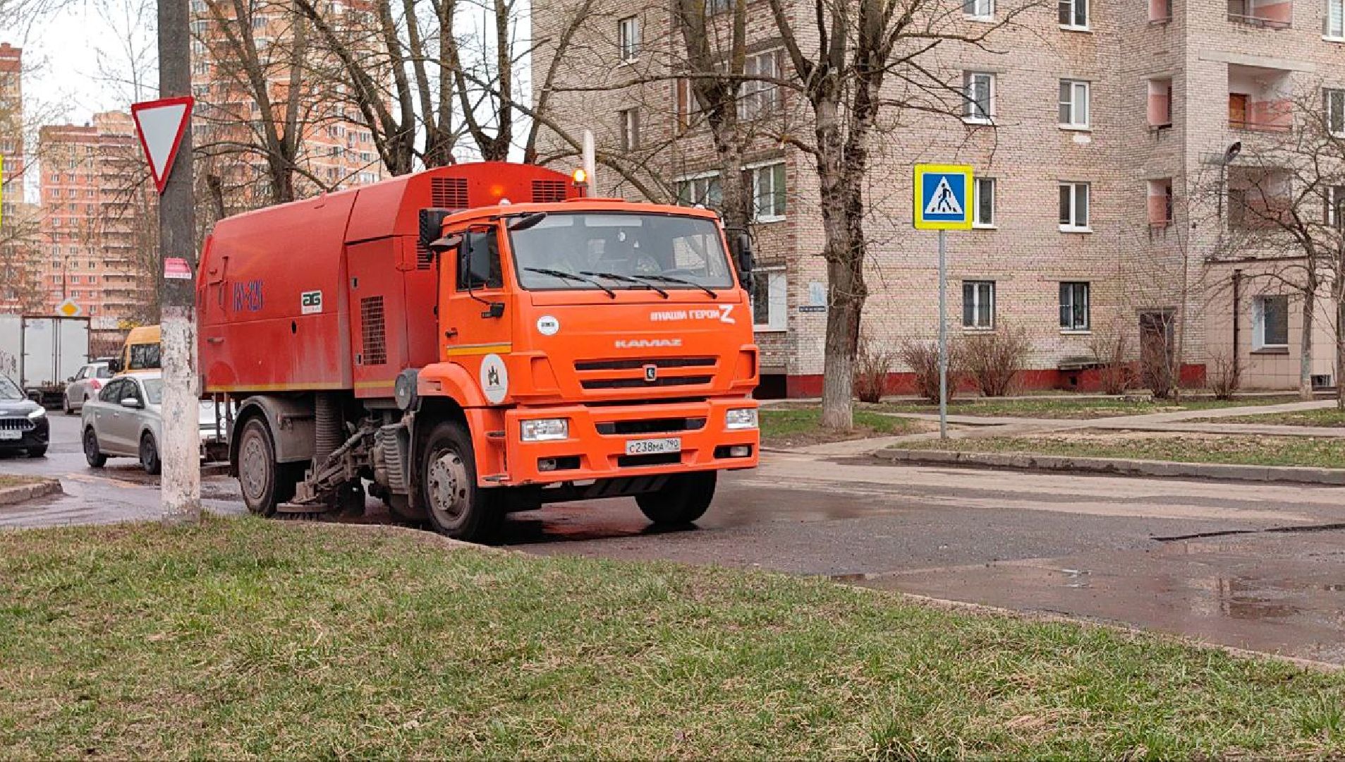 улица, уборка, субботник, дорога, техника,