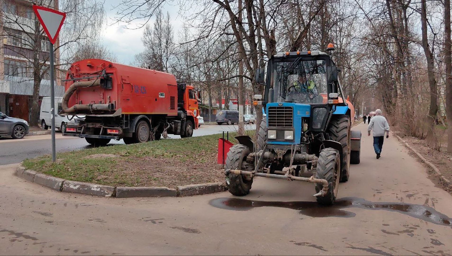 улица, уборка, субботник, дорога, техника,
