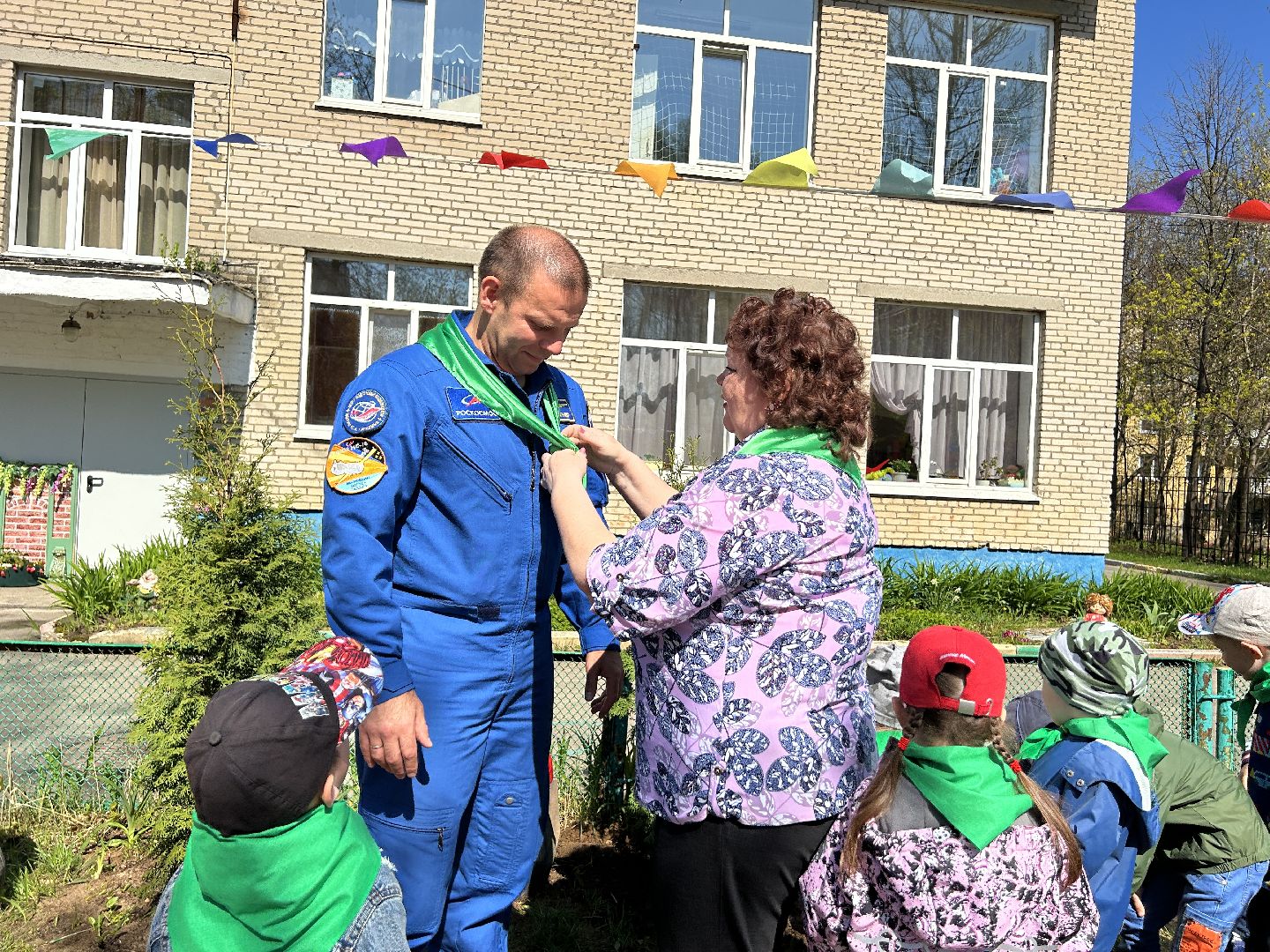 Детский сад, космонавт, благоустройство, акция, космос