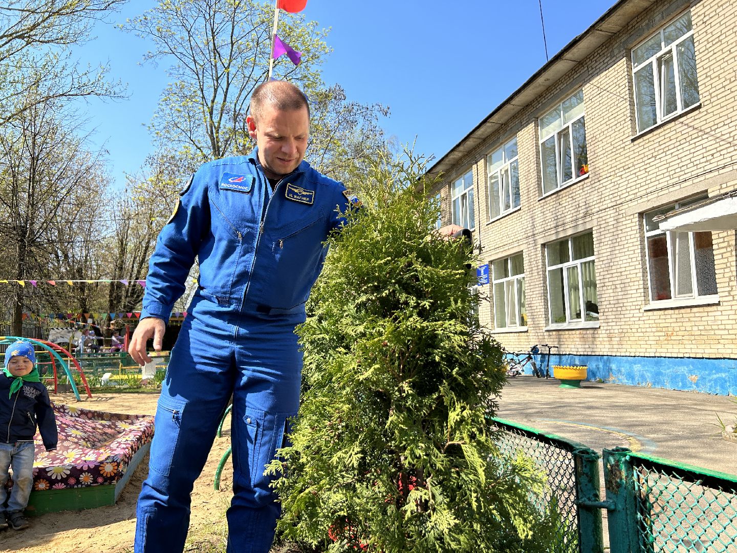 Детский сад, космонавт, благоустройство, акция, космос