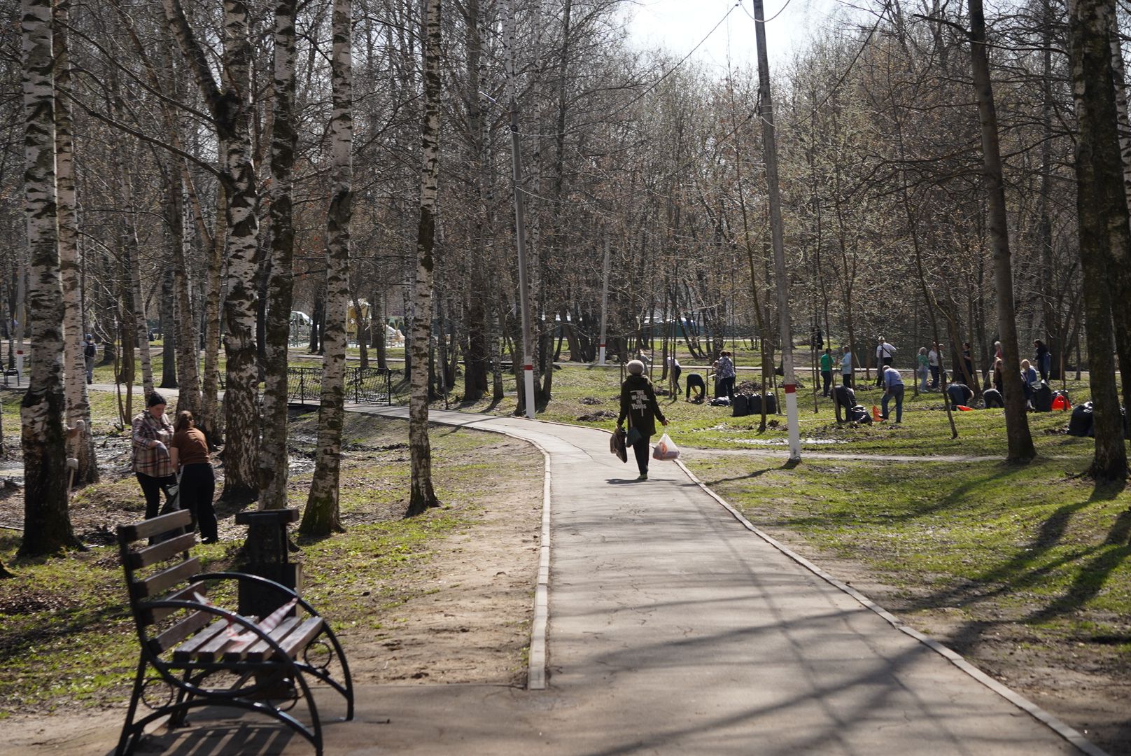 павловский  посад, парк победы, уборка,