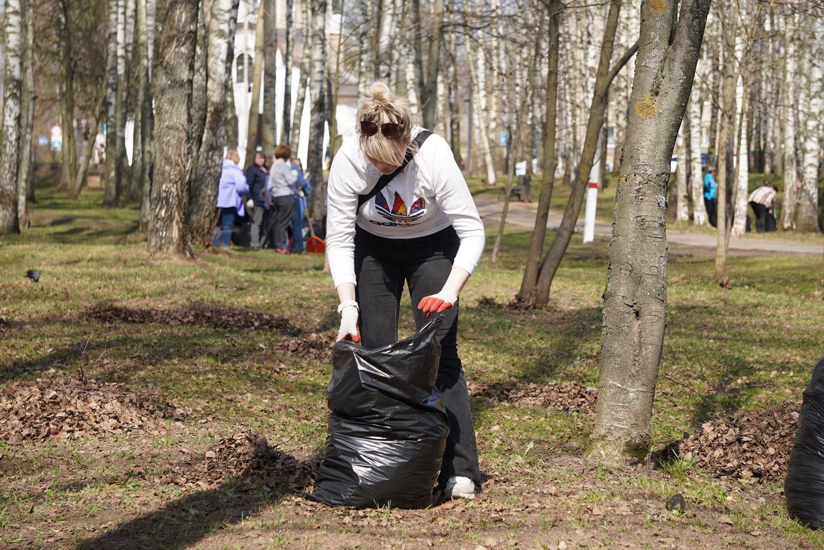 павловский  посад, парк победы, уборка,