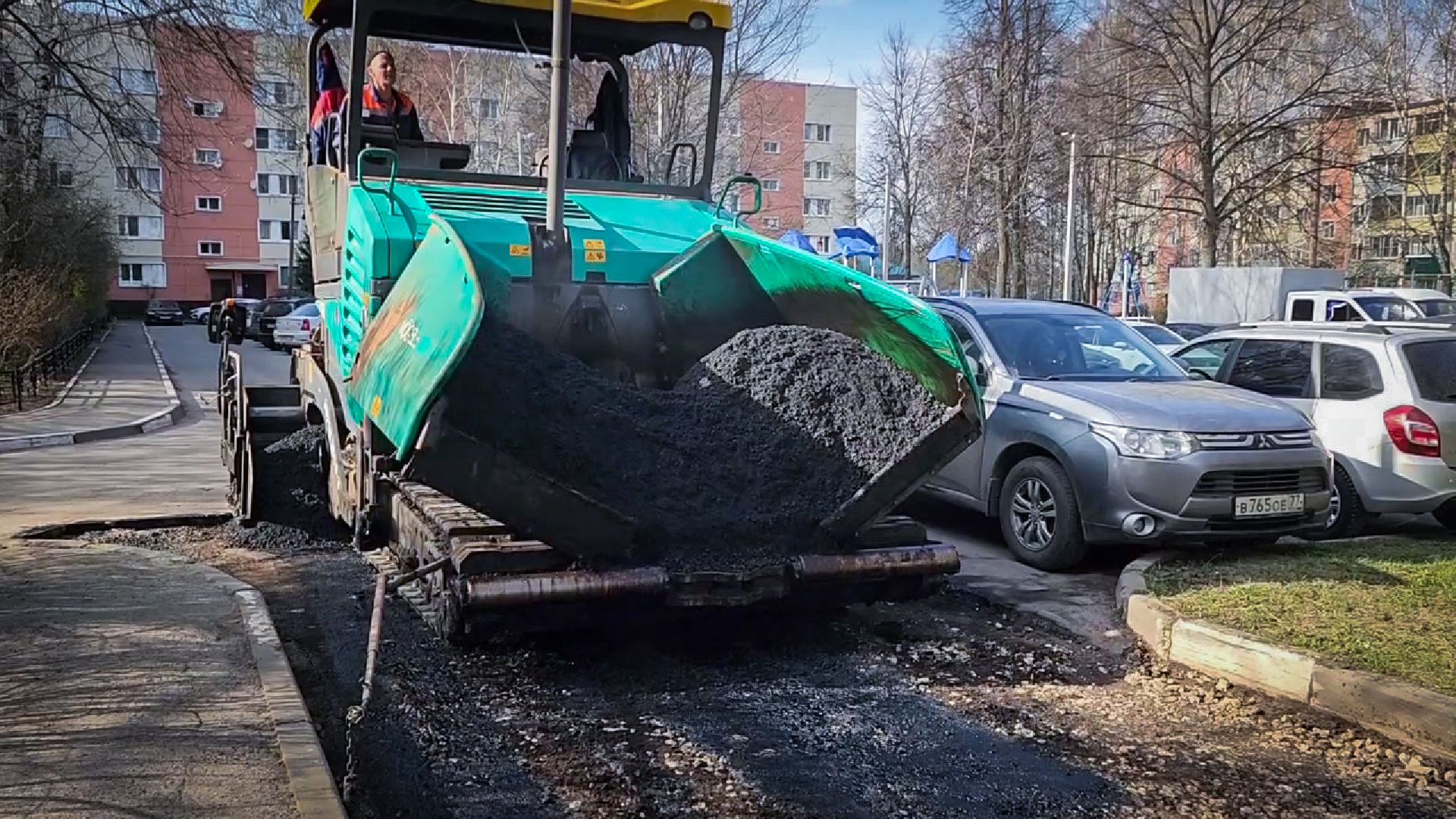 бронницы, ремонт дороги , укладка асфальта,