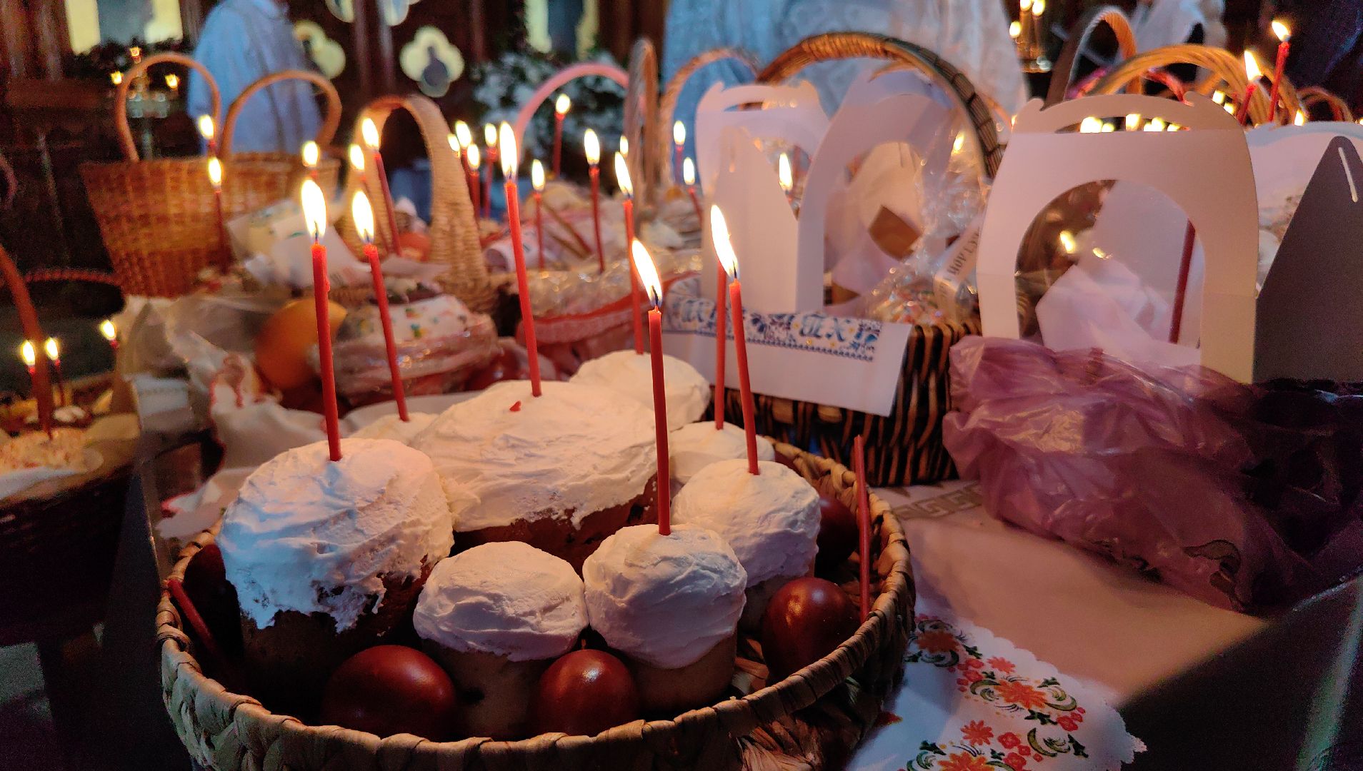 куличи, пасха, яйца, храм,