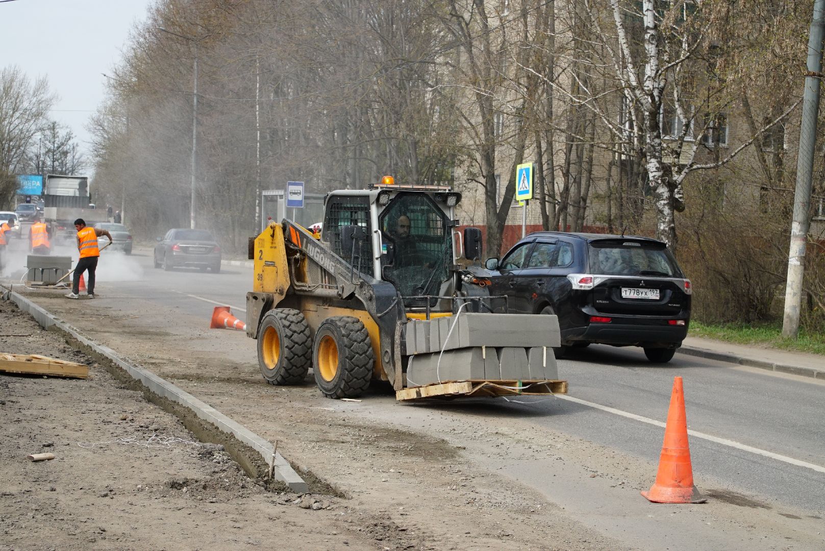 бордюр, дорога, ремонт,