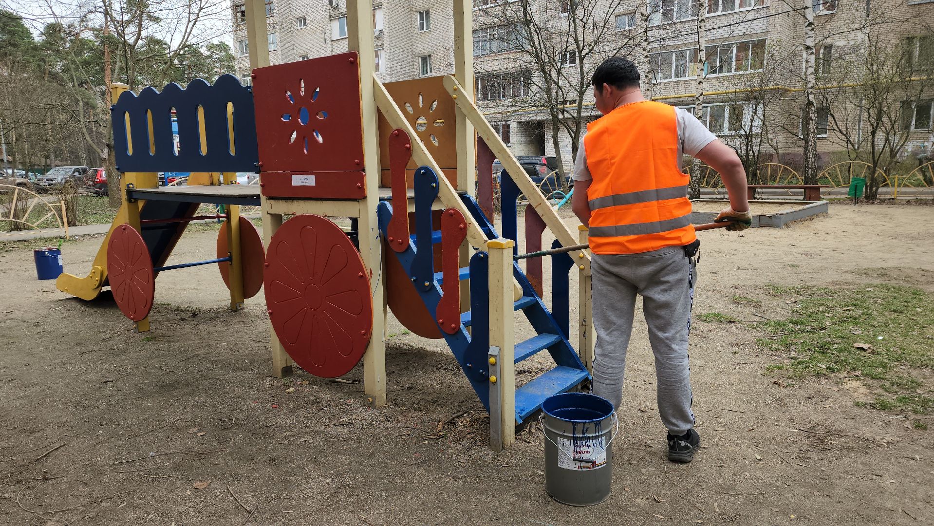 пушкино, детская  площадка, покраска детских игровых площадок,ремонт детских площадок,коммунальная служба,