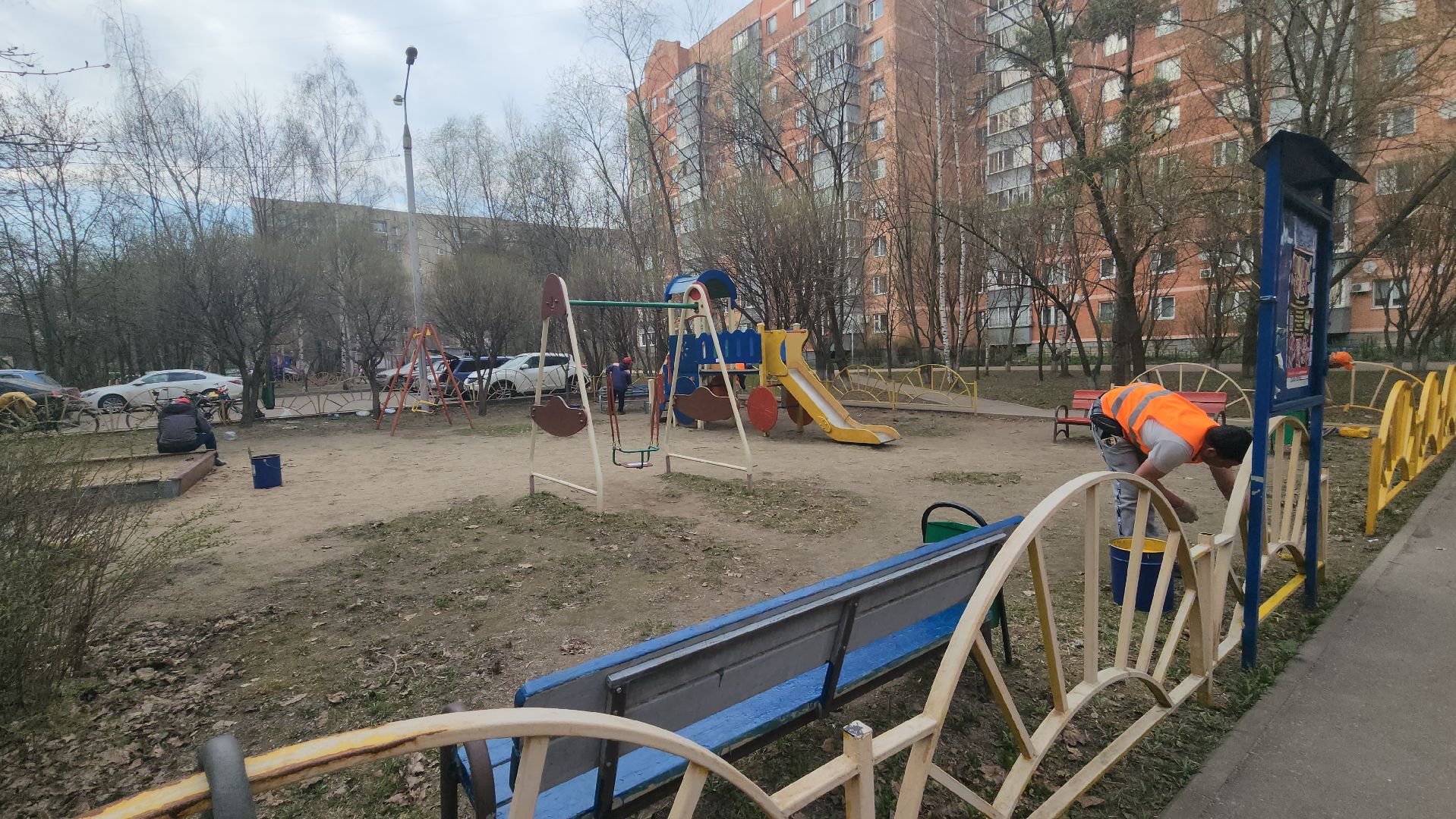 пушкино, детская  площадка, покраска детских игровых площадок,ремонт детских площадок,коммунальная служба,