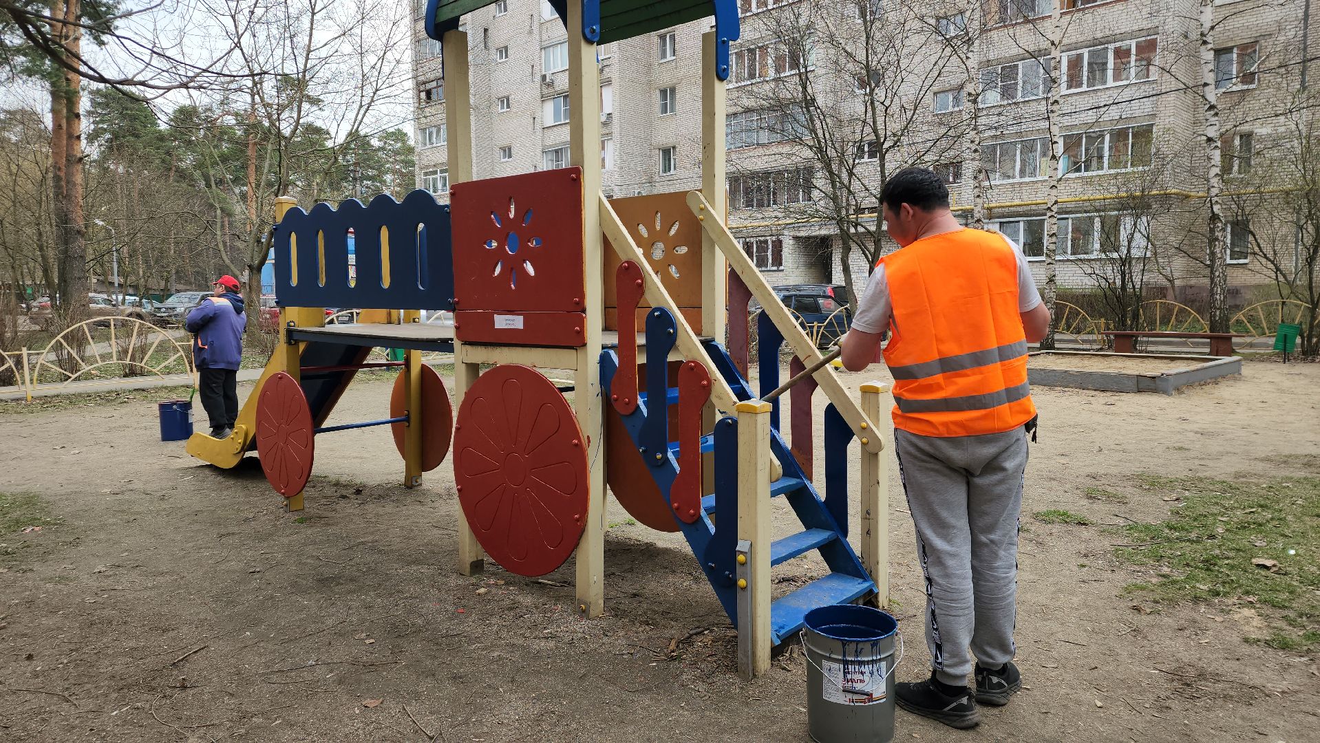 пушкино, детская  площадка, покраска детских игровых площадок,ремонт детских площадок,коммунальная служба,