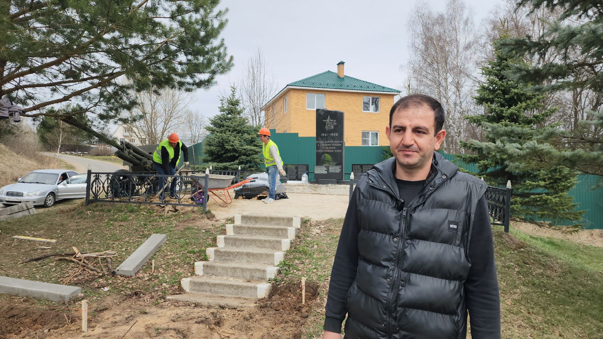 серпухов, деревня глубоково,  ремонт памятника вов,