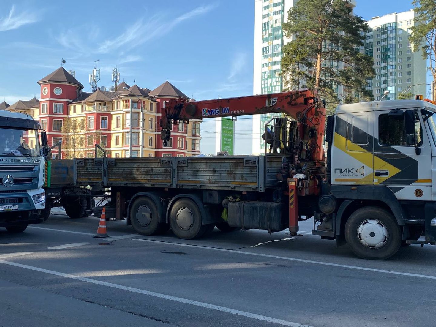 тросовое ограждение, разделительная полоса, 28км Волоколамское шоссе,