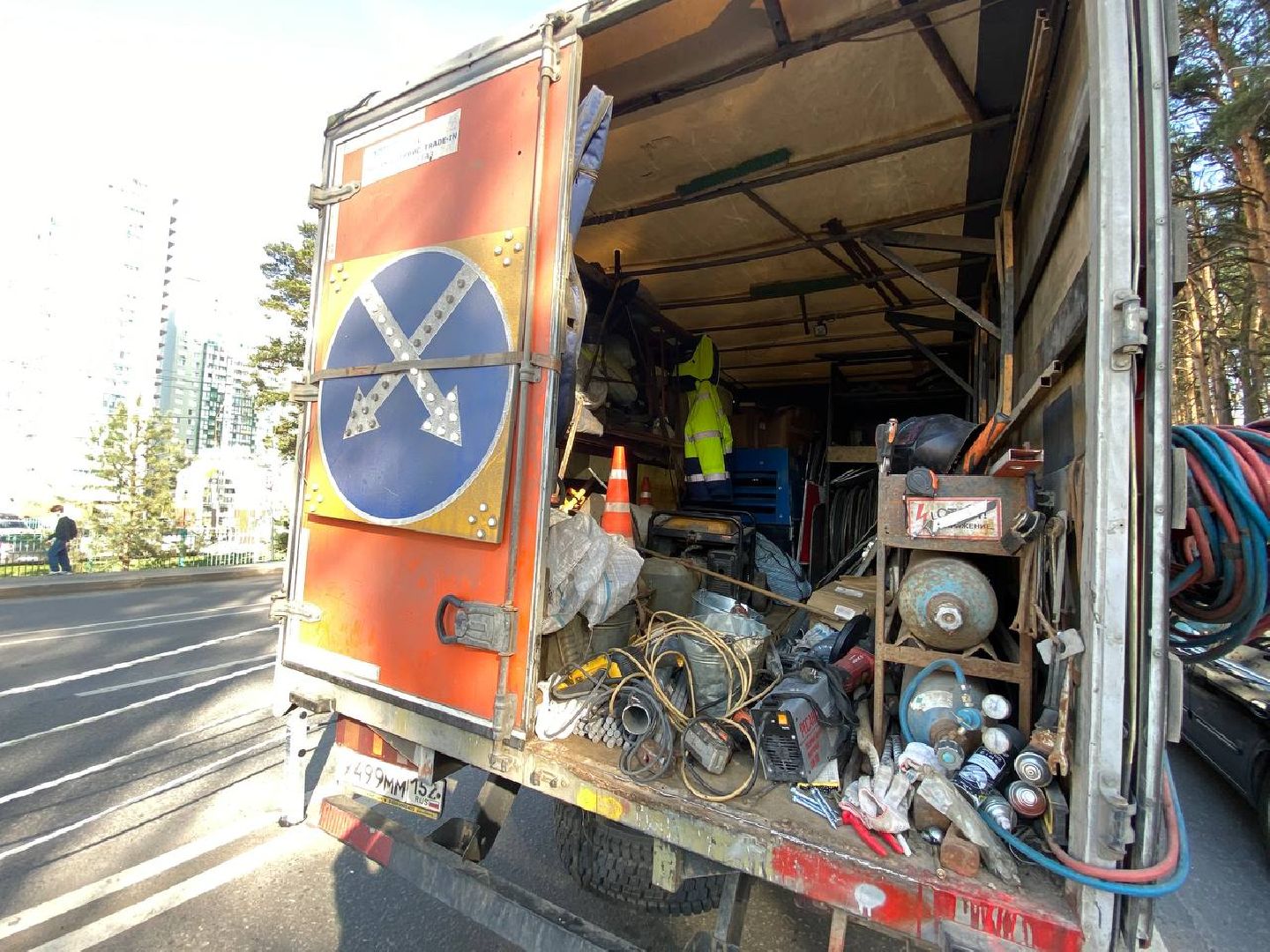 тросовое ограждение, разделительная полоса, 28км Волоколамское шоссе,