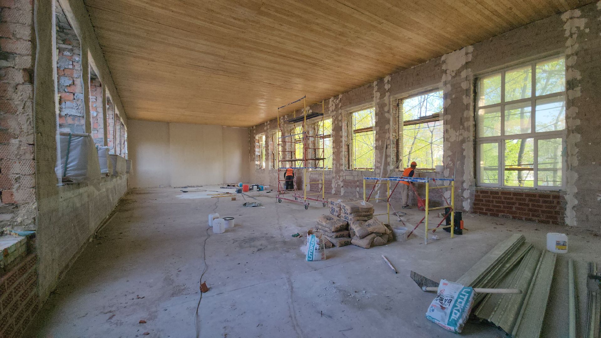 люберцы, ремонт гимназии 5, строители,