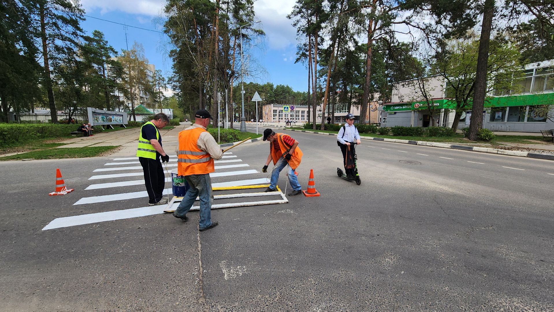 разметка дороги, пешеходный переход, протвино,