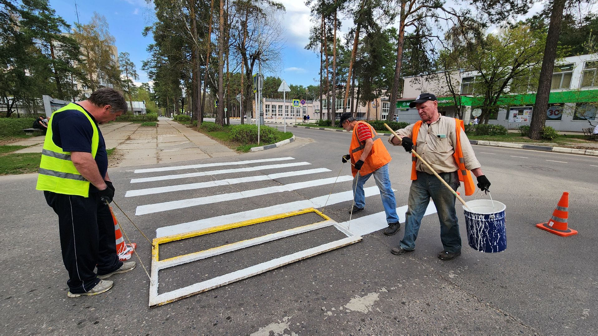 разметка дороги, пешеходный переход, протвино,