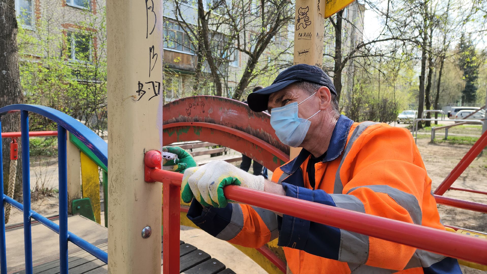 красноармейск, городской округ пушкинский, ремонт детских площадок,  благоустройство,