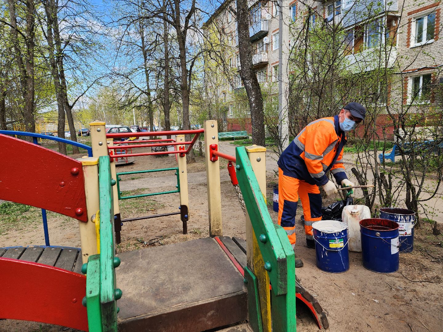 красноармейск, городской округ пушкинский, ремонт детских площадок,  благоустройство,