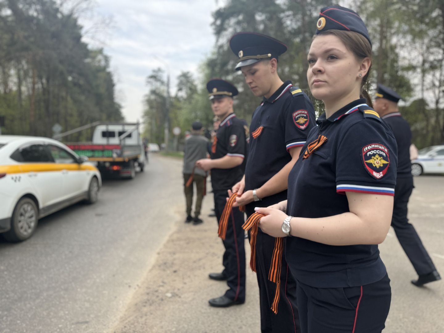 георгиевская лента, ленинский городской округ, сотрудники гибдд, автолюбители,