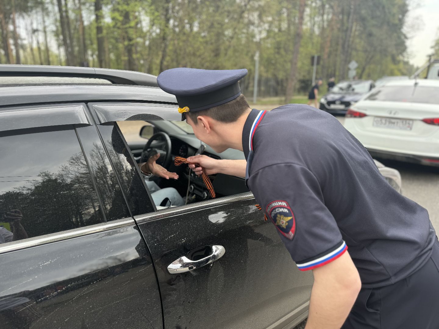 георгиевская лента, ленинский городской округ, сотрудники гибдд, автолюбители,